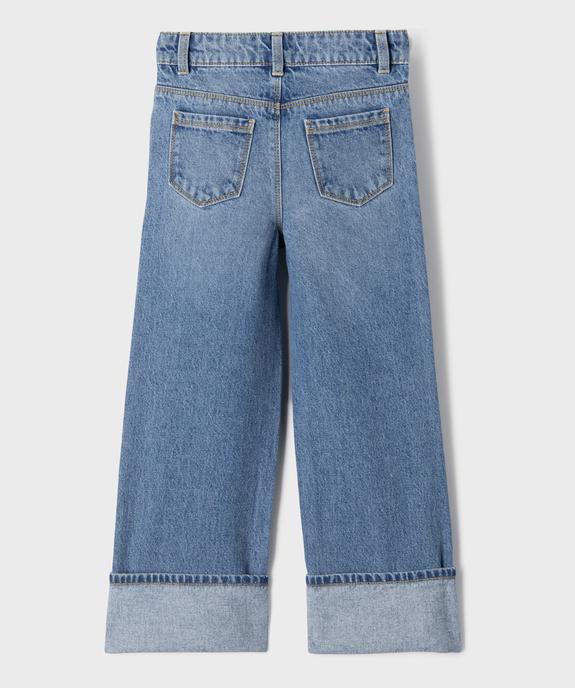 Jean straight à taille réglable en denim 100% coton fille vue4 - GEMO 4G FILLE - GEMO