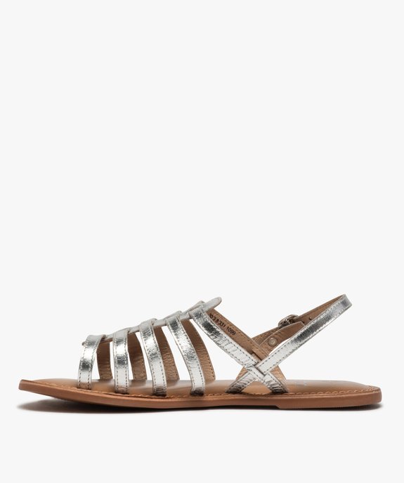 Sandales femme spartiates en cuir spécial pied large vue3 - GEMO (CASUAL) - GEMO