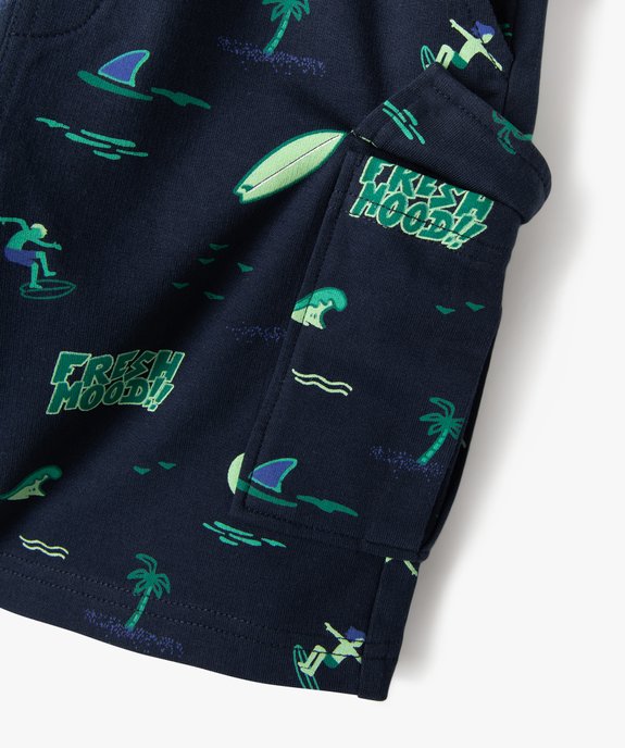 Bermuda garçon en maille à motifs surf vue3 - GEMO (ENFANT) - GEMO