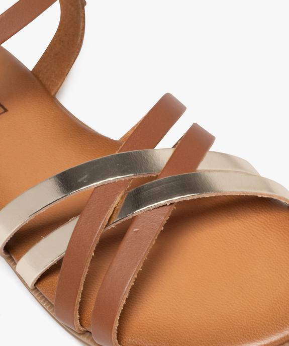 Sandales plates à brides en cuir entrecroisées femme - Tanéo vue6 - TANEO - GEMO