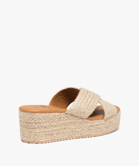 Mules femme plateforme à brides en corde tressée vue5 - GEMO(URBAIN) - GEMO