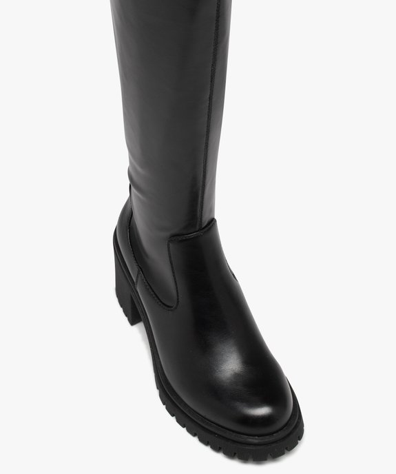 Bottes femme vernies à talon large et semelle crantée vue5 - GEMO(URBAIN) - GEMO