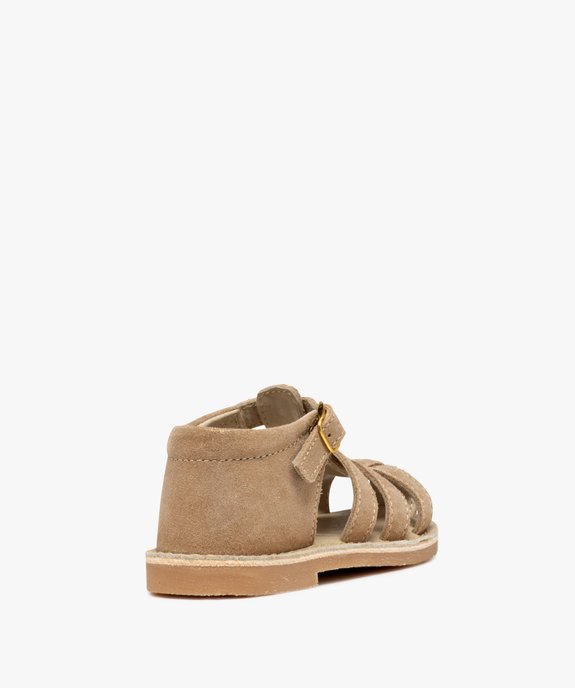 Sandales bébé fille à brides en cuir finement pailletées vue4 - GEMO(BEBE DEBT) - GEMO