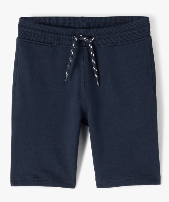 Bermuda en maille avec ceinture en bord-côte garçon vue2 - GEMO (ENFANT) - GEMO