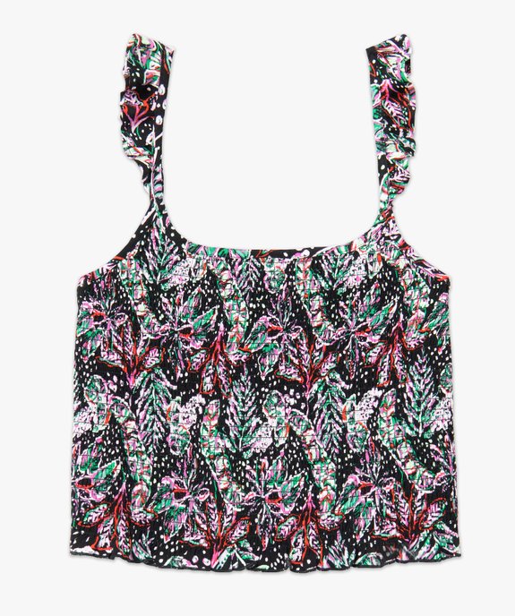 Blouse femme sans manches fleuri coupe courte vue4 - GEMO 4G FEMME - GEMO