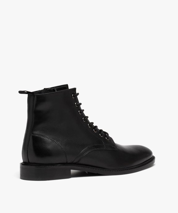 Boots homme en cuir uni bout amande  vue5 - TANEO - GEMO