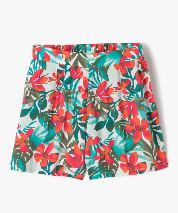 Short large en viscose fleurie fille vue1 - GEMO 4G FILLE - GEMO