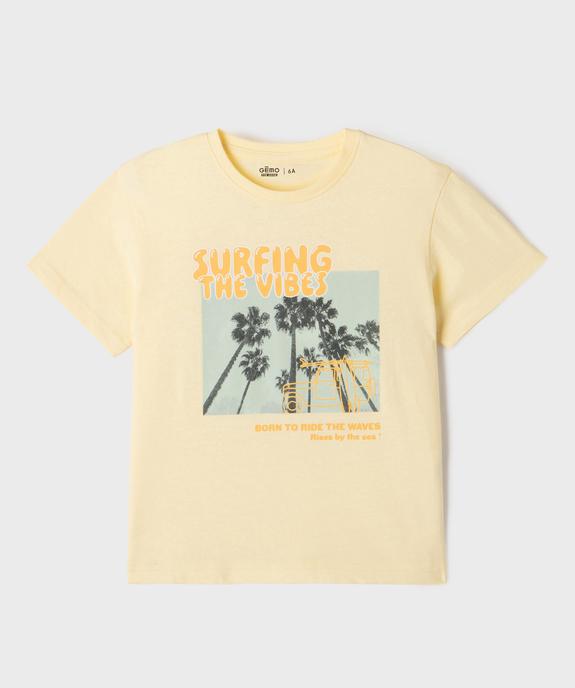 Tee-shirt manches courtes en jersey de coton imprimé estival garçon vue1 - GEMO 4G GARCON - GEMO