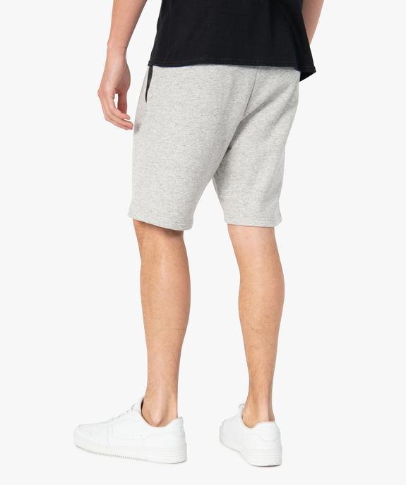 Bermuda homme en maille chinée avec poches zippées vue3 - GEMO (HOMME) - GEMO