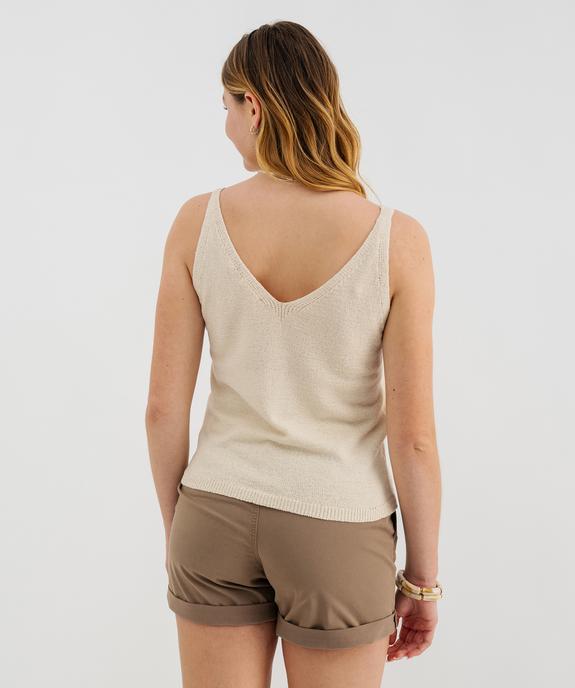 Pull d'été à bretelles avec double décolleté en V femme vue3 - GEMO(FEMME PAP) - GEMO