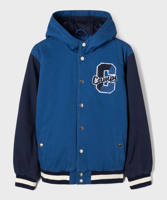 Blouson teddy à capuche style université américaine garçon - Camps United vue1 - CAMPS - GEMO