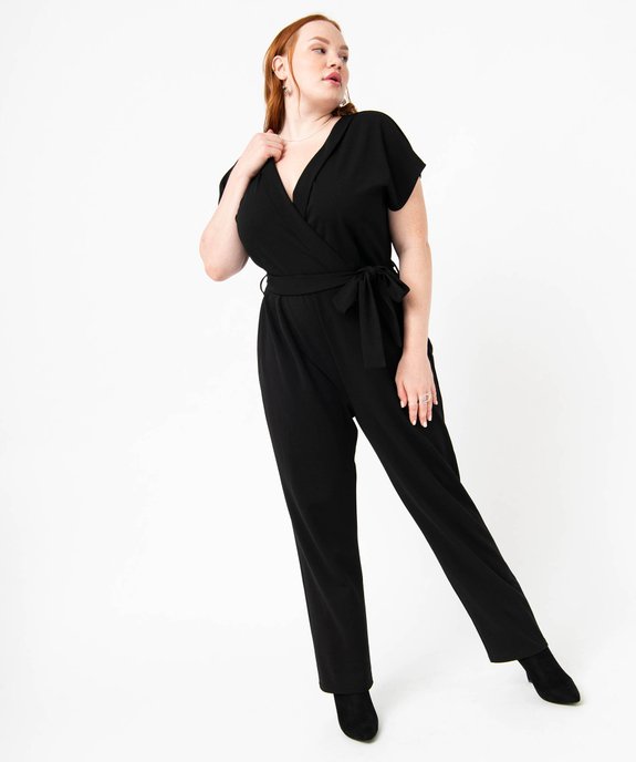 Combinaison pantalon à manches courtes femme grande taille vue3 - GEMO (G TAILLE) - GEMO