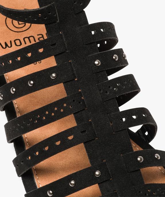 Sandales femme spartiates avec clous métalliques et talon zippé vue6 - GEMO (CASUAL) - GEMO