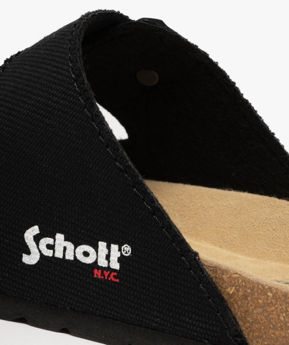 Sandales mules 2 brides en toile homme - Schott vue6 - SCHOTT - GEMO