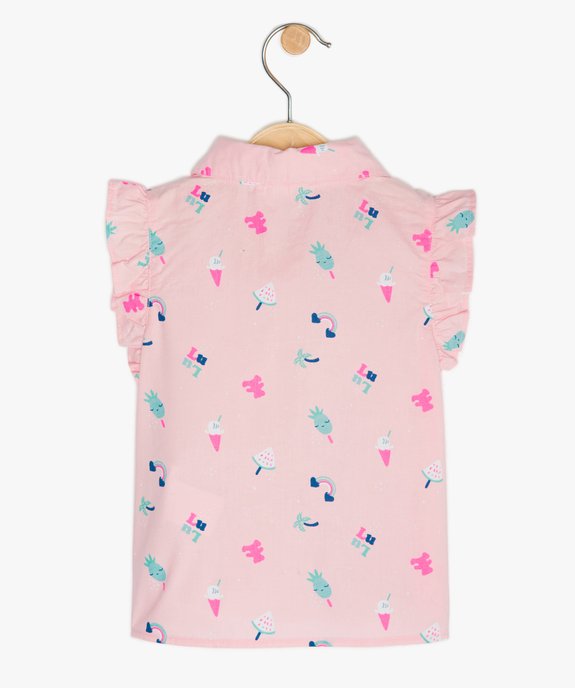 Chemise bébé fille sans manches à motifs - LuluCastagnette vue3 - LULUCASTAGNETTE - GEMO