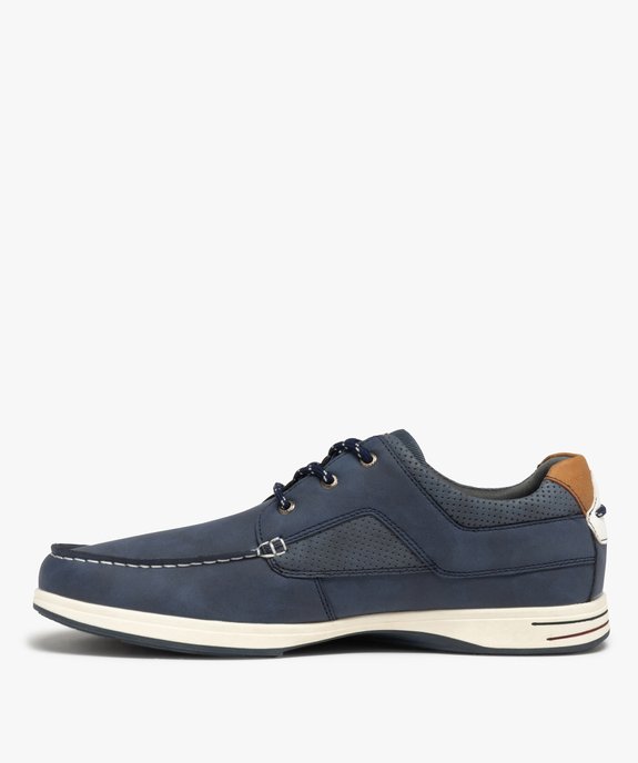 Chaussures bateau homme confort à lacets bicolores vue3 - GEMO (CONFORT) - GEMO