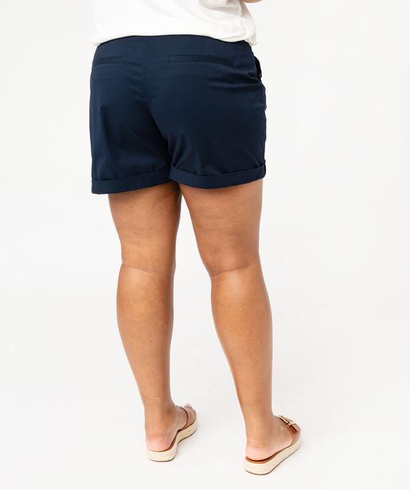 Short en toile avec ceinture tissée femme grande taille - GEMO (G TAILLE) Short en toile avec ceinture tissée femme grande taille vue3 - GEMO (G TAILLE) - GEMO