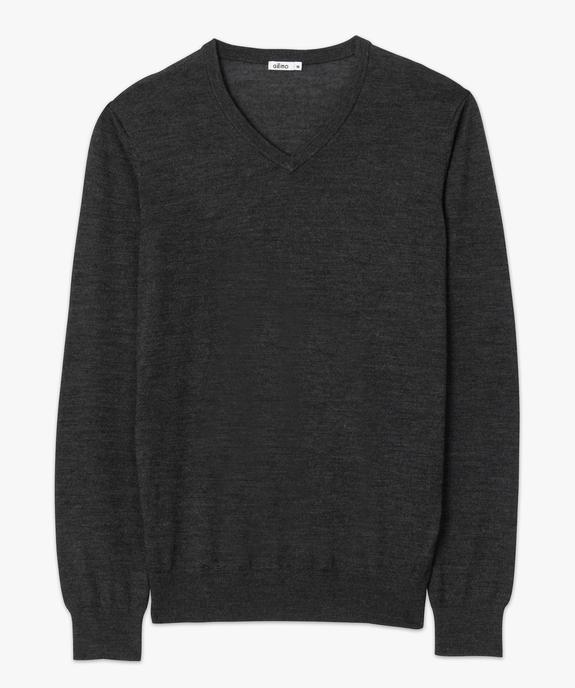 Pull homme à col V 100% laine mérinos vue4 - GEMO (HOMME) - GEMO
