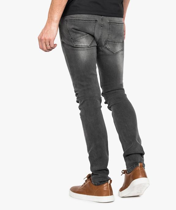 Jean homme skinny délavé avec plis sur les hanches vue3 - GEMO (HOMME) - GEMO