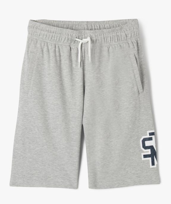 Bermuda en maille avec ceinture élastique garçon vue1 - GEMO (JUNIOR) - GEMO