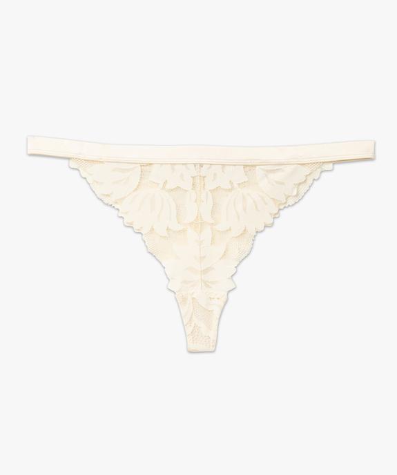 Tanga en dentelle finitions satinées femme vue4 - GEMO(HOMWR FEM) - GEMO