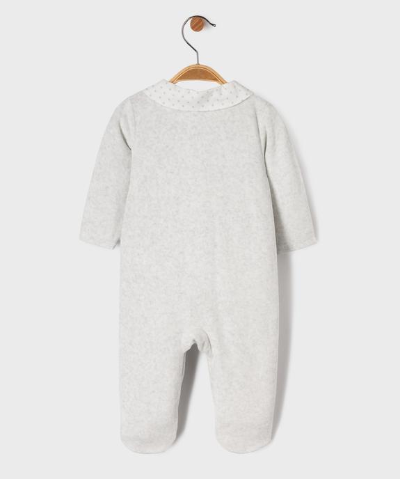 Pyjama en velours à col chemise étoilé et ouverture devant bébé vue3 - GEMO 4G BEBE - GEMO