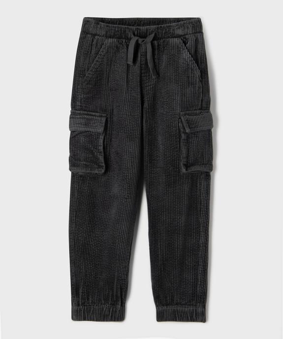 Pantalon velours coupe jogger avec taille ajustable garçon vue1 - GEMO (ENFANT) - GEMO