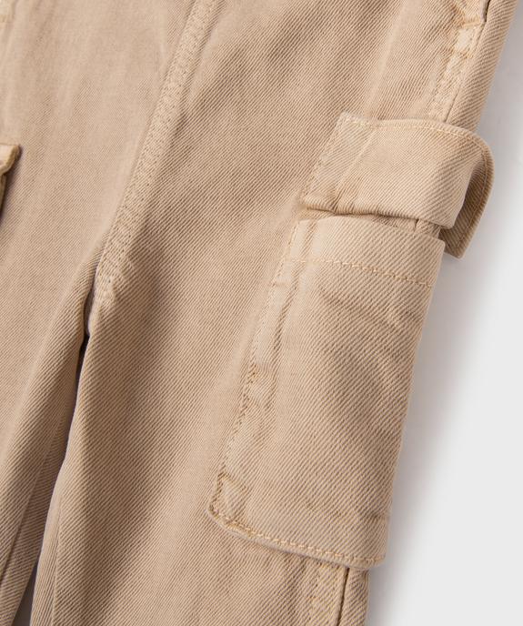 Salopette en toile denim bébé garçon avec poches cargo  vue4 - GEMO 4G BEBE - GEMO