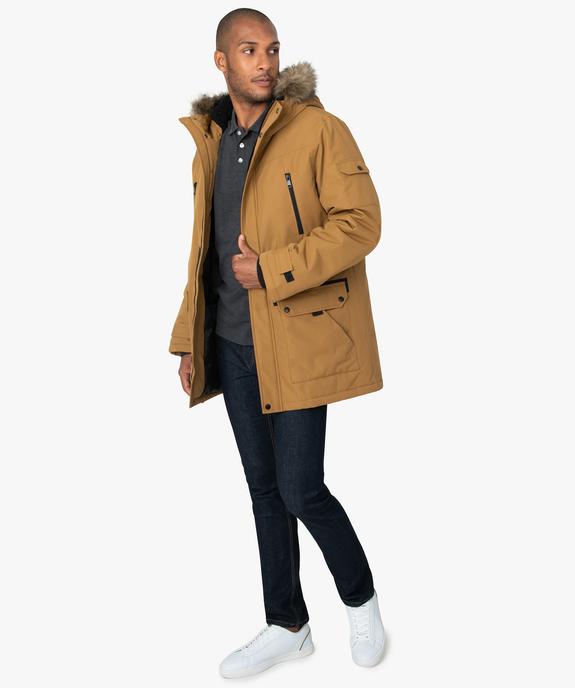 Parka homme matelassée à capuche avec bord fantaisie amovible - GEMO (HOMME) Parka homme matelassée à capuche avec bord fantaisie amovible vue5 - GEMO (HOMME) - GEMO