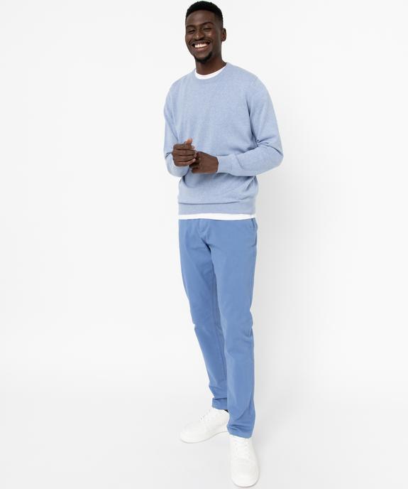 Pantalon chino en coton stretch coupe Slim homme vue5 - GEMO 4G HOMME - GEMO