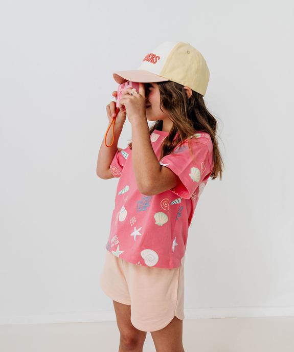 Tee-shirt à manches courtes à motifs estivaux fille vue9 - GEMO (ENFANT) - GEMO