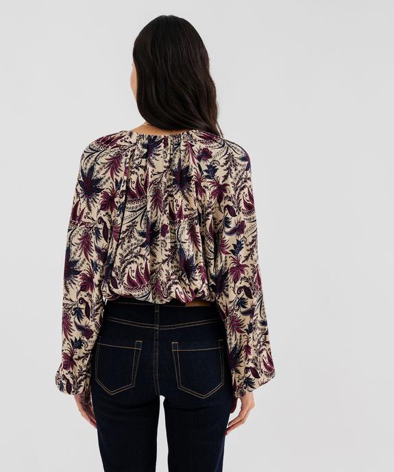 Blouse ample à motifs fleuris et volants femme vue3 - GEMO(FEMME PAP) - GEMO