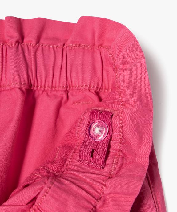 Short en toile taille haute avec ceinture à nouer fille vue2 - GEMO (ENFANT) - GEMO