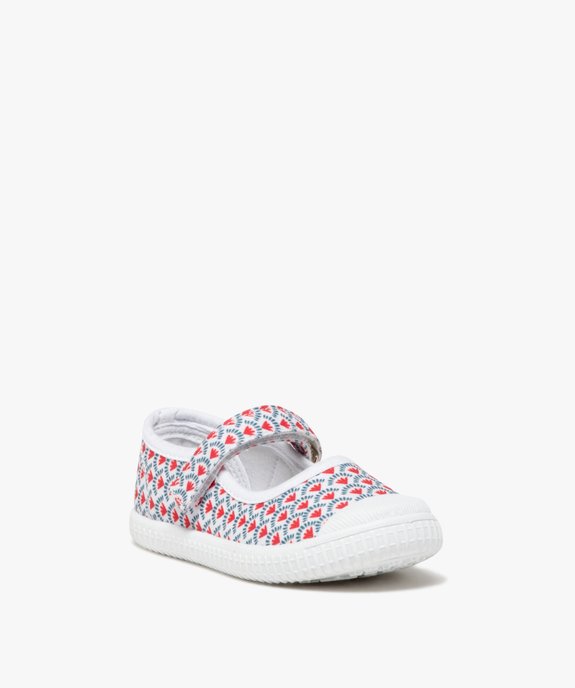 Ballerines fille en toile imprimée et à scratch vue3 - GEMO (ENFANT) - GEMO