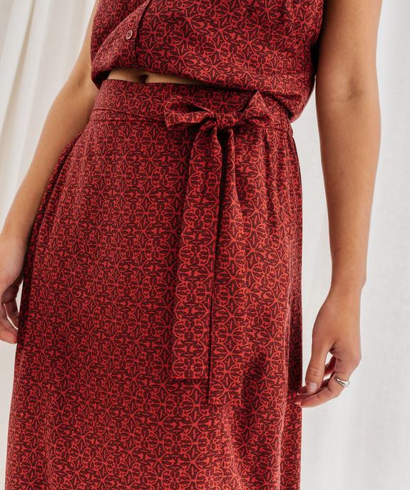 Jupe longue fendue en viscose fluide imprimée à taille élastiquée femme vue2 - GEMO 4G FEMME - GEMO