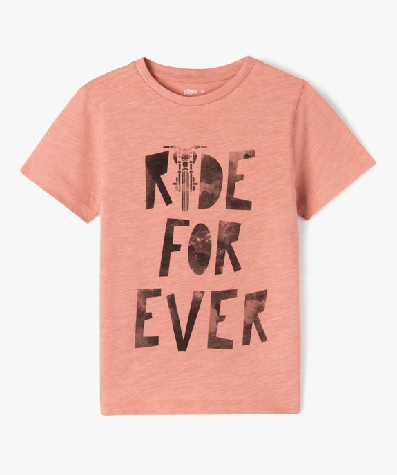 Tee-shirt à manches courtes avec inscription garçon vue1 - GEMO (ENFANT) - GEMO
