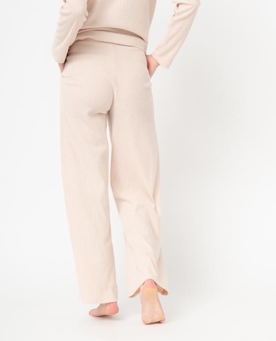 Bas de pyjama large en maille côtelée extra douce femme vue3 - GEMO 4G FEMME - GEMO