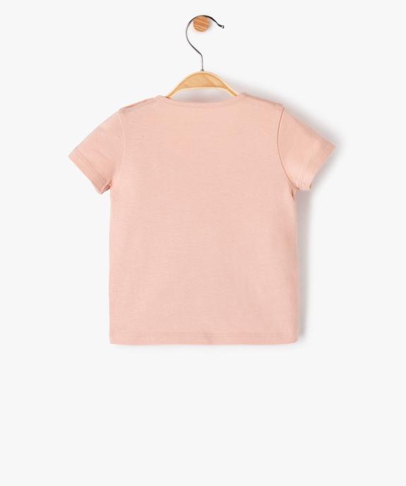 Tee-shirt bébé fille à manches courtes et motif pailleté vue3 - GEMO 4G BEBE - GEMO