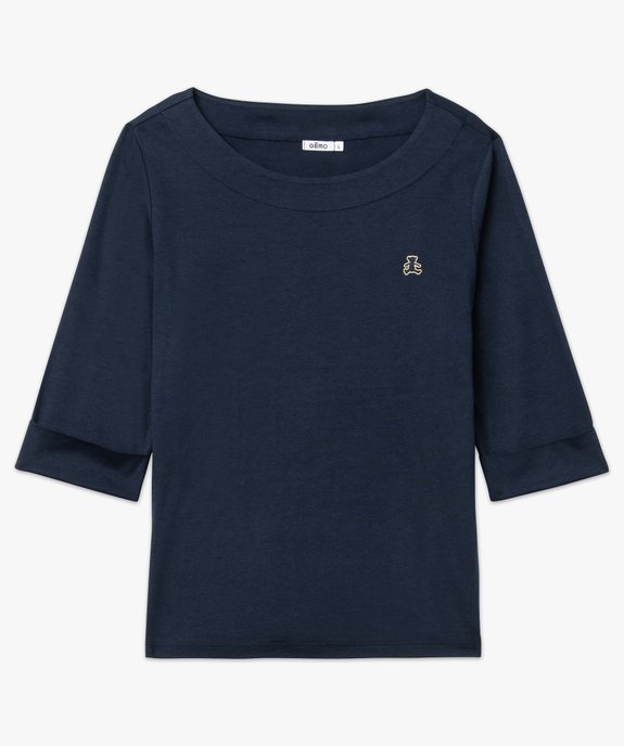 Tee-shirt à manches 3/4 et col bateau femme - LuluCastagnette vue4 - LULUCASTAGNETTE - GEMO