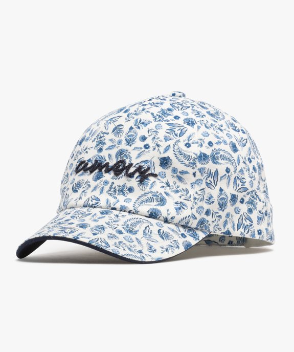 Casquette à motifs fleuris et message brodé fille vue1 - GEMO 4G FILLE - GEMO