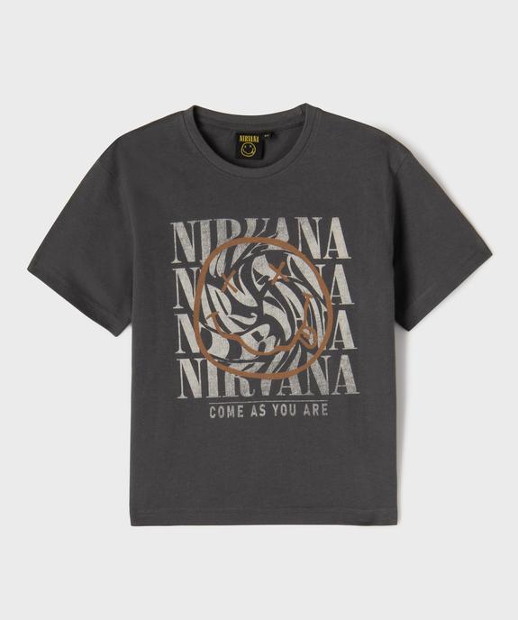 Tee-shirt manches courtes en jersey de coton imprimé garçon - Nirvana vue1 - NIRVANA - GEMO