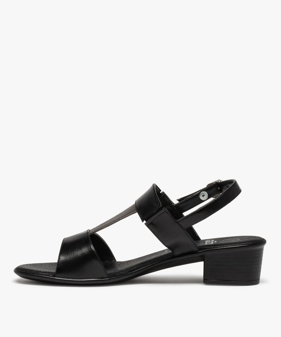 Sandales femme confort unies à talon carré vue3 - GEMO (CONFORT) - GEMO