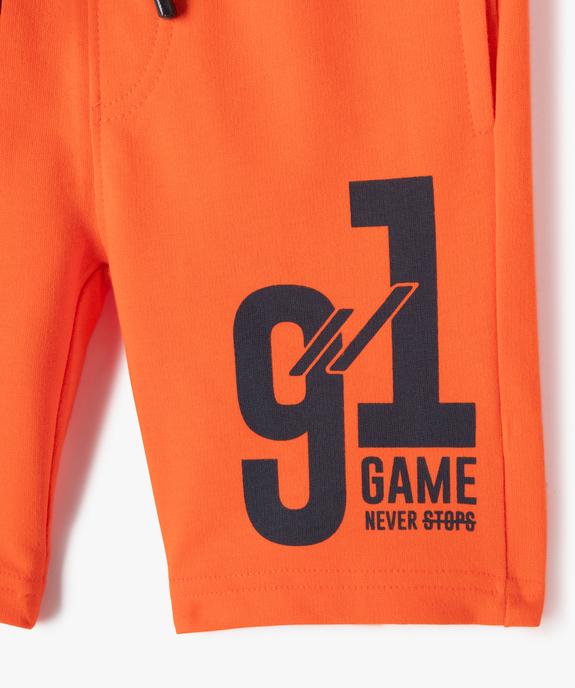 Bermuda garçon en maille jersey imprimée vue3 - GEMO (ENFANT) - GEMO