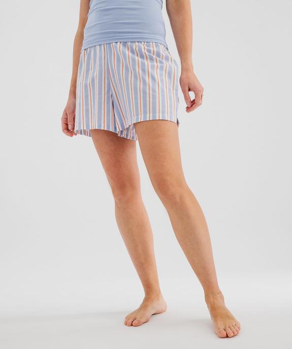Short de pyjama en voile de coton imprimé femme vue4 - GEMO 4G FEMME - GEMO