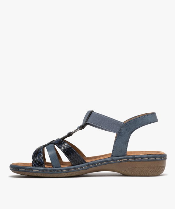 Sandales à brides avec anneau métallique femme - Softrelax vue3 - SOFTRELAX - GEMO