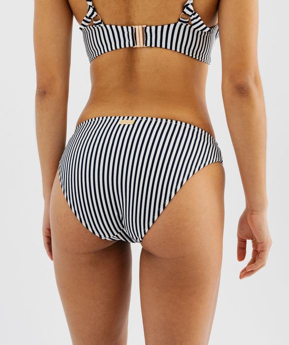 Bas de maillot de bain rayé forme culotte femme - LuluCastagnette vue2 - LULUCASTAGNETTE - GEMO