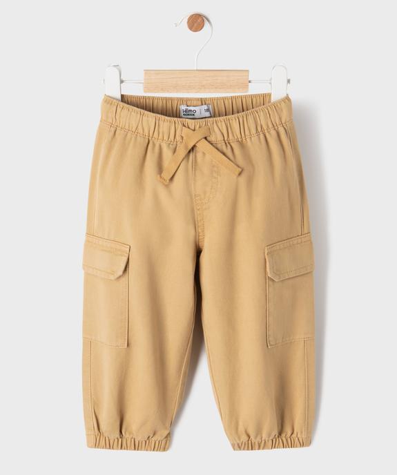 Pantalon cargo en coton et Lyocell bébé garçon vue1 - GEMO 4G BEBE - GEMO