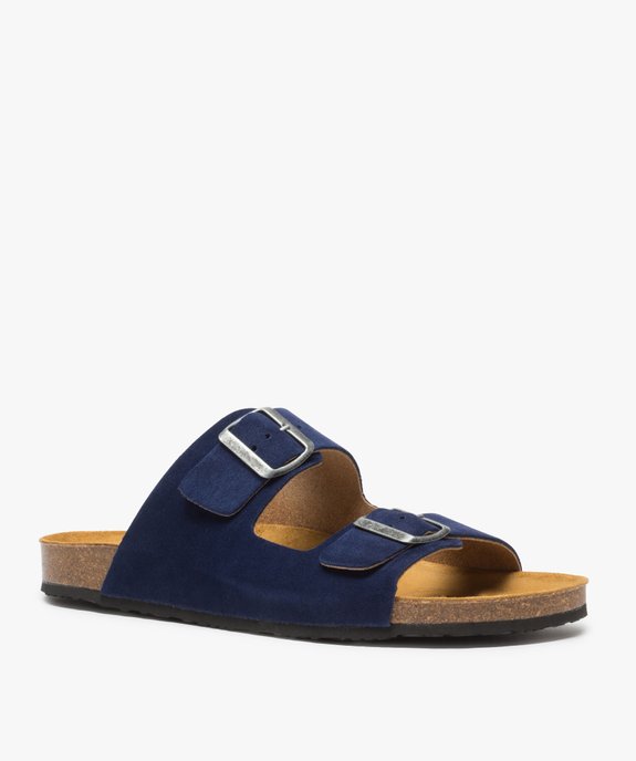 Mules homme dessus cuir larges brides à boucle vue2 - GEMO (CASUAL) - GEMO