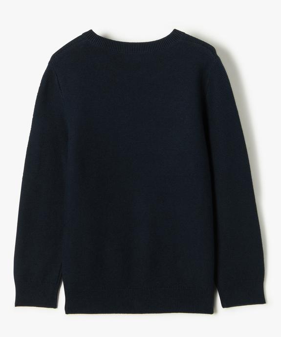 Pull en coton à col rond garçon vue3 - GEMO (ENFANT) - GEMO