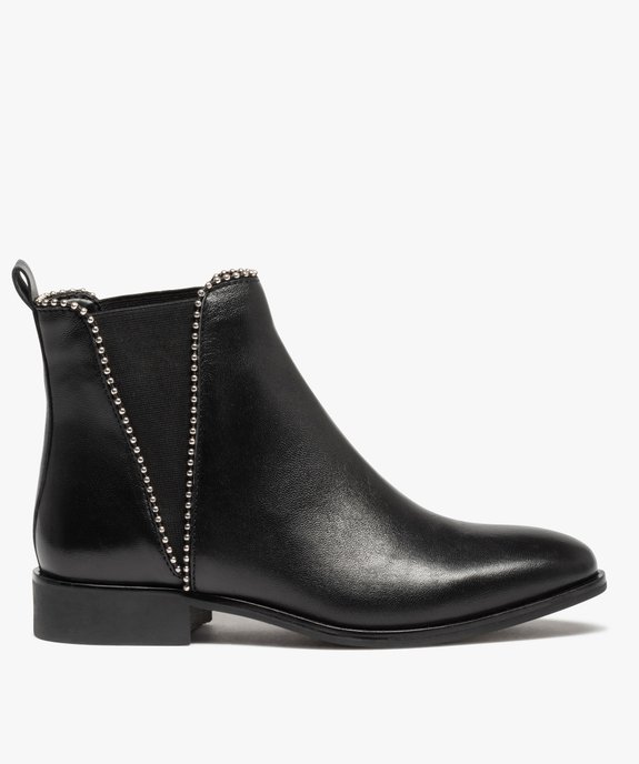 Boots femme style Chelsea dessus cuir uni - Taneo vue1 - TANEO - GEMO